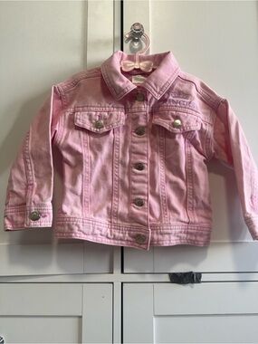 Girls Pink Disney Princess Denim Jacket 3T 100% Cotton